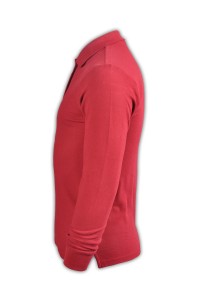 SKLPS005 solid color wine red 032 long sleeve men's Polo shirt 1AD01 design and customization activities solid color Polo shirt sports breathable polo shirt polo shirt Hong Kong company polo shirt price side view